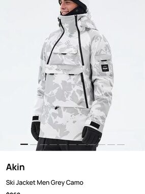 Dope Snow Akin Grey Camo Ski Jacket